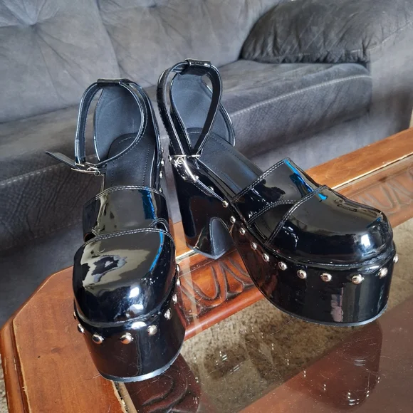 Y2K Goth Platform Chunky High Heel Shoe Sandals - Picture 5 of 10